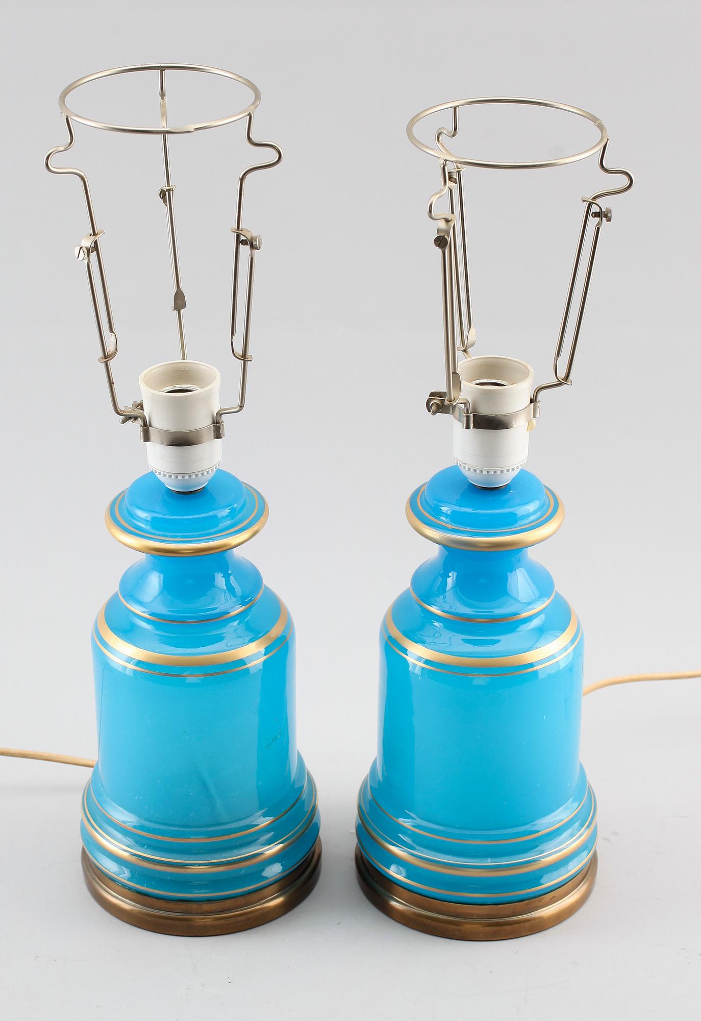 BORDSLAMPOR, glas, 1900-talets mitt.