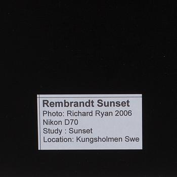 RICHARD RYAN,  signerat fotografi, "Rembrandt Sunset", 2006, Notes nr 0003, ur serien "Notes by Ryan".