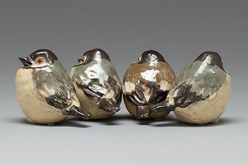 GUNNAR HANSSON, 4 st, stengods, monogramsignerade.