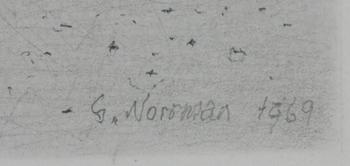 GUNNAR NORRMAN, teckning, sign.