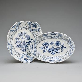 Fat, 2 st. porslin, Meissen, 1900-tal.