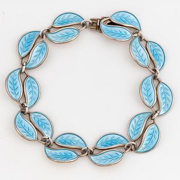 A David Andersen sterling silver and enamel bracelet.