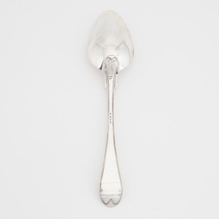 A Swedish silver basting spoon, mark of CO Nyman, Köping 1836.
