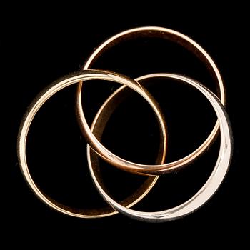 RING, trefärgat guld, Trinitymodell, Le Must de Cartier, total vikt ca 7g.