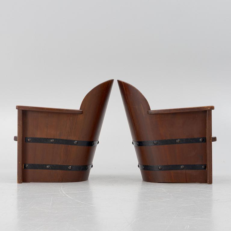 Åby Möbelfabrik, sports cabin furniture, armchairs, a pair, "Lövåsen", 1930s/40s.