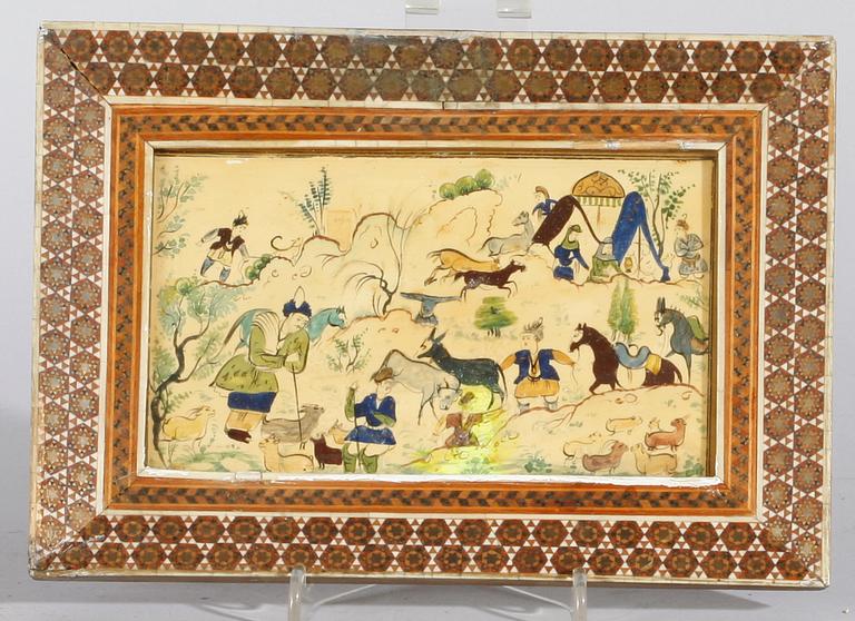 PARTI OTTOMANSKT MINIATYRMÅLERI, 6 delar.