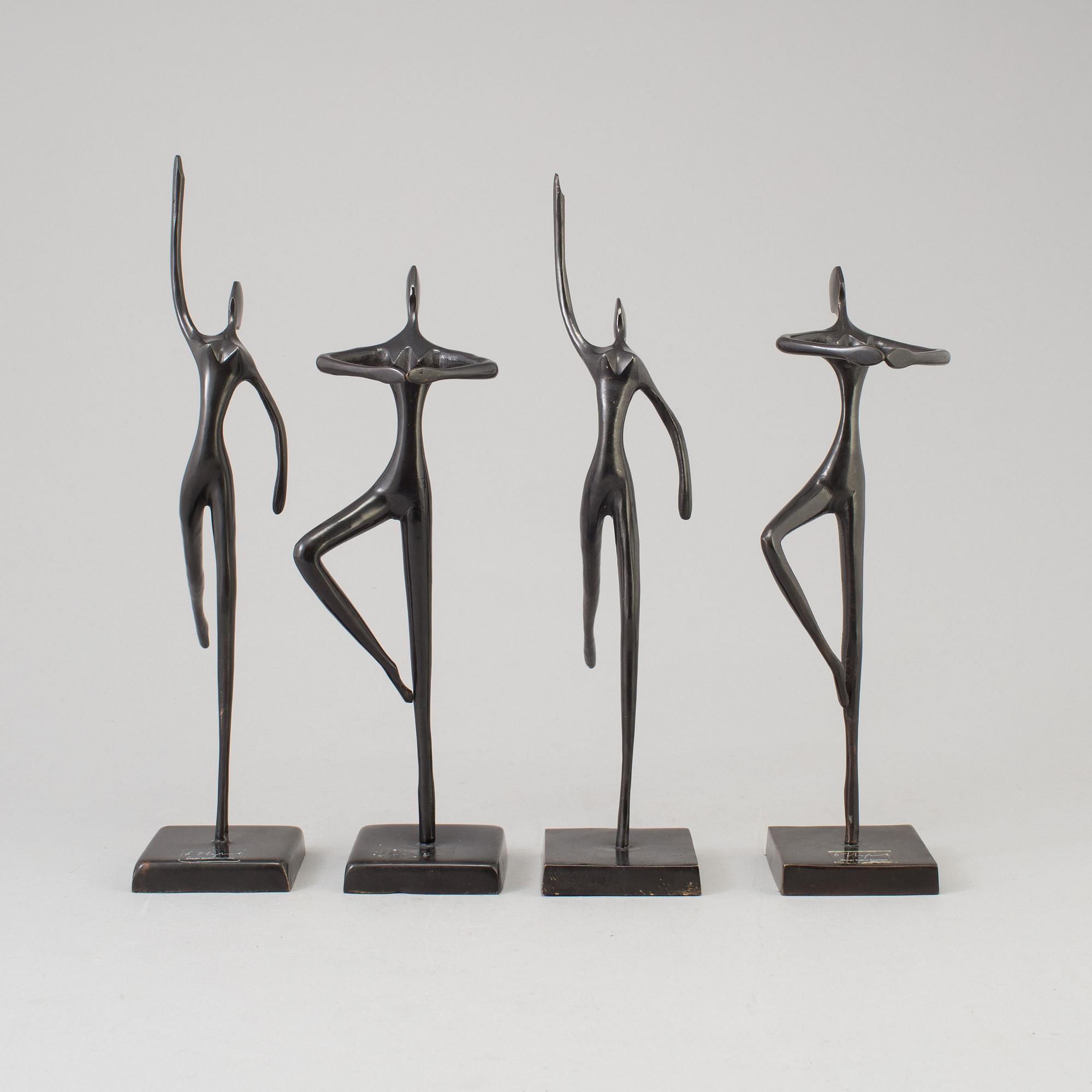 Four metal sculptures by Bodrul Khalique.