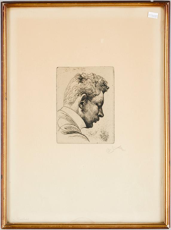 CARL LARSSON, etsning, 1911. Etat I. Handsign. med initialer. Ej sign. i plåten.