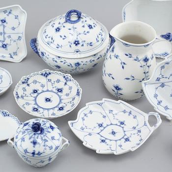 pieces of porcelain, partly "Musselmalet", by Royal Copenhagen & Bing & Grøndahl.