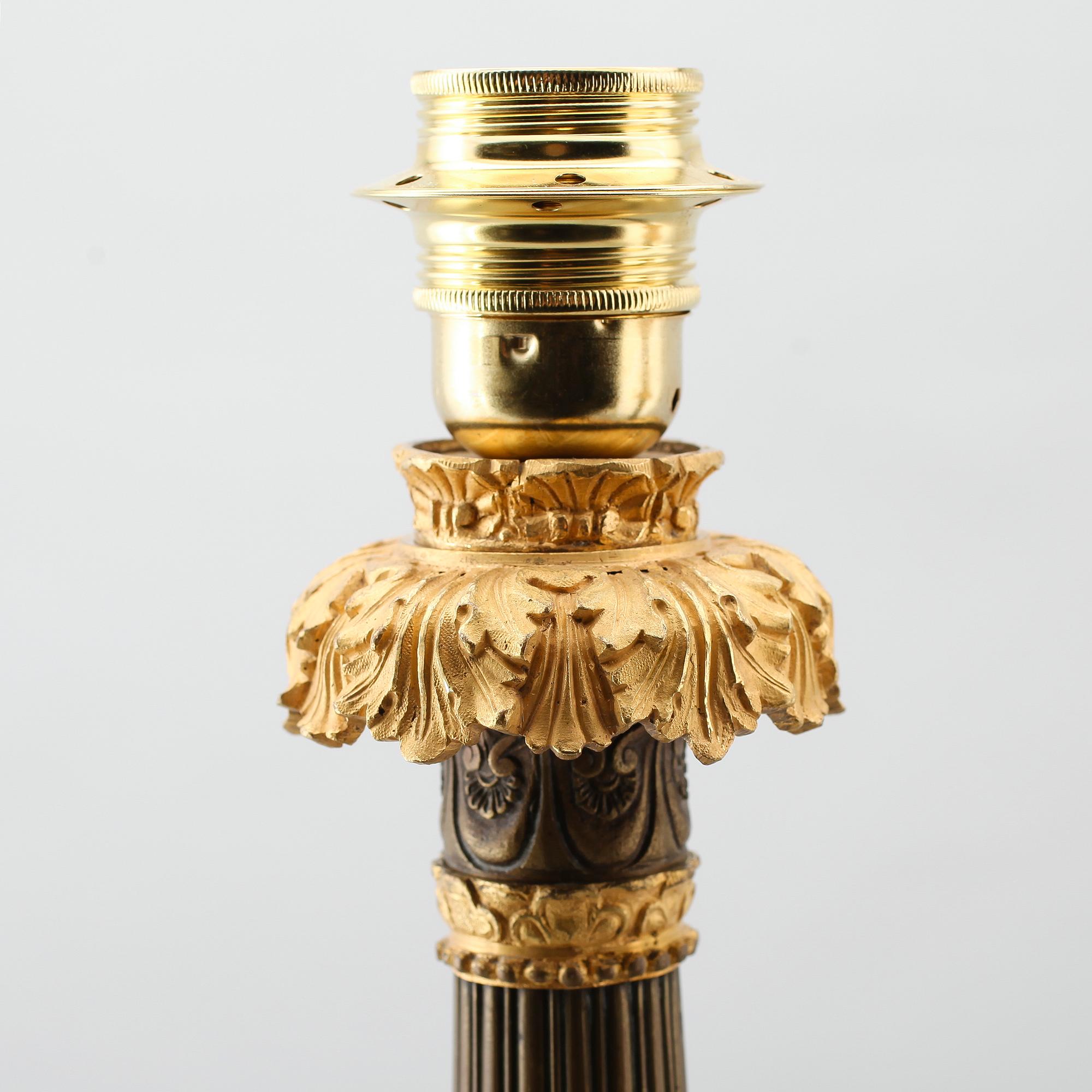 BORDSLAMPOR, 1 par, senempirestil, Frankrike, 1800-tal.