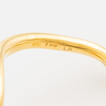 Ring, 18K gold set with a round brilliant-cut diamond.