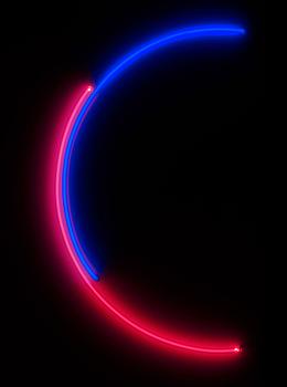 Stephen Antonakos, "Red and blue incomplete circle".