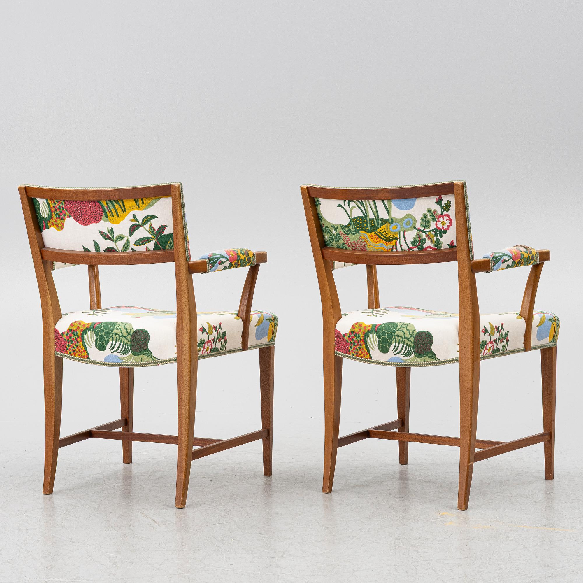 Josef Frank, a pair of model 695 armchairs, Svenskt Tenn.