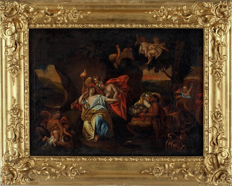 OKÄND KONSTNÄR, olja på duk, 1700/1800-tal.
