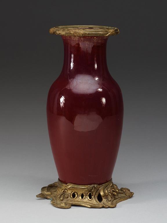 A ormolu mounted vase, Qing dynasty.