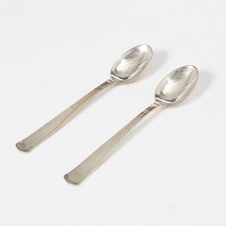 Jacob Ängman, coffee spoons, 21 pcs, "Rosenholm", silver, GAB, Stockholm 1960s.