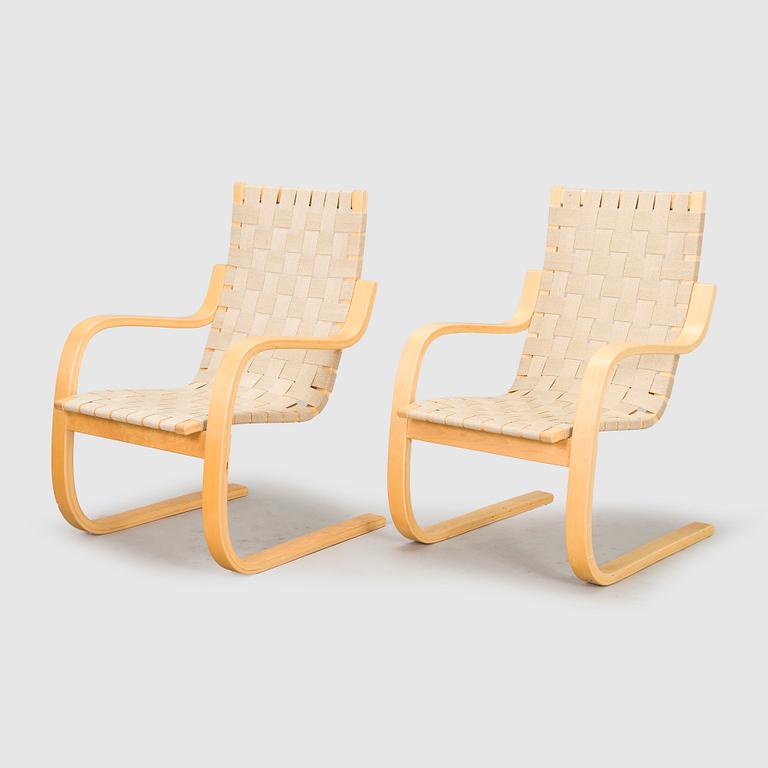Alvar Aalto, nojatuolipari malli 406 Artek 1900-luvun loppu.