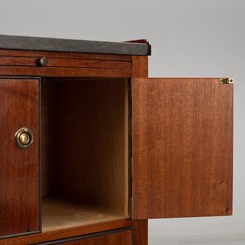 A pair of mahgany veneered bedside cabinets, early 20th Century.