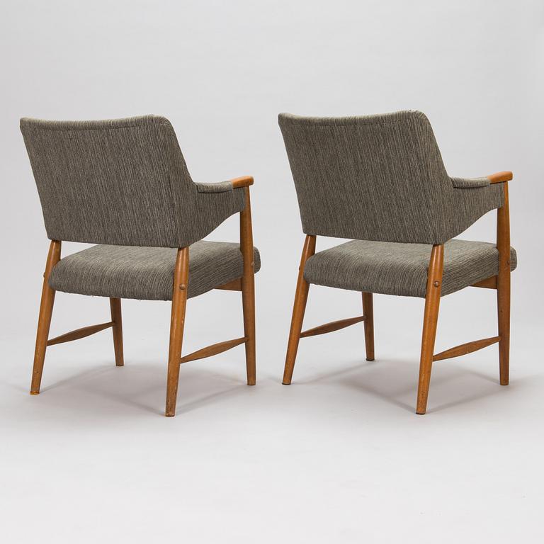 Olof Ottelin, four 1950's 'Othello' armchairs for Oy Stockmann Ab, Keravan puusepäntehdas. Finland.