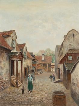 Frans Wilhelm Odelmark, Street Scene with Figures.