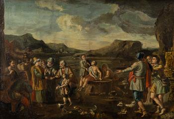 Flamländsk skola, 16/1700-tal, Josef räddas ur brunnen.