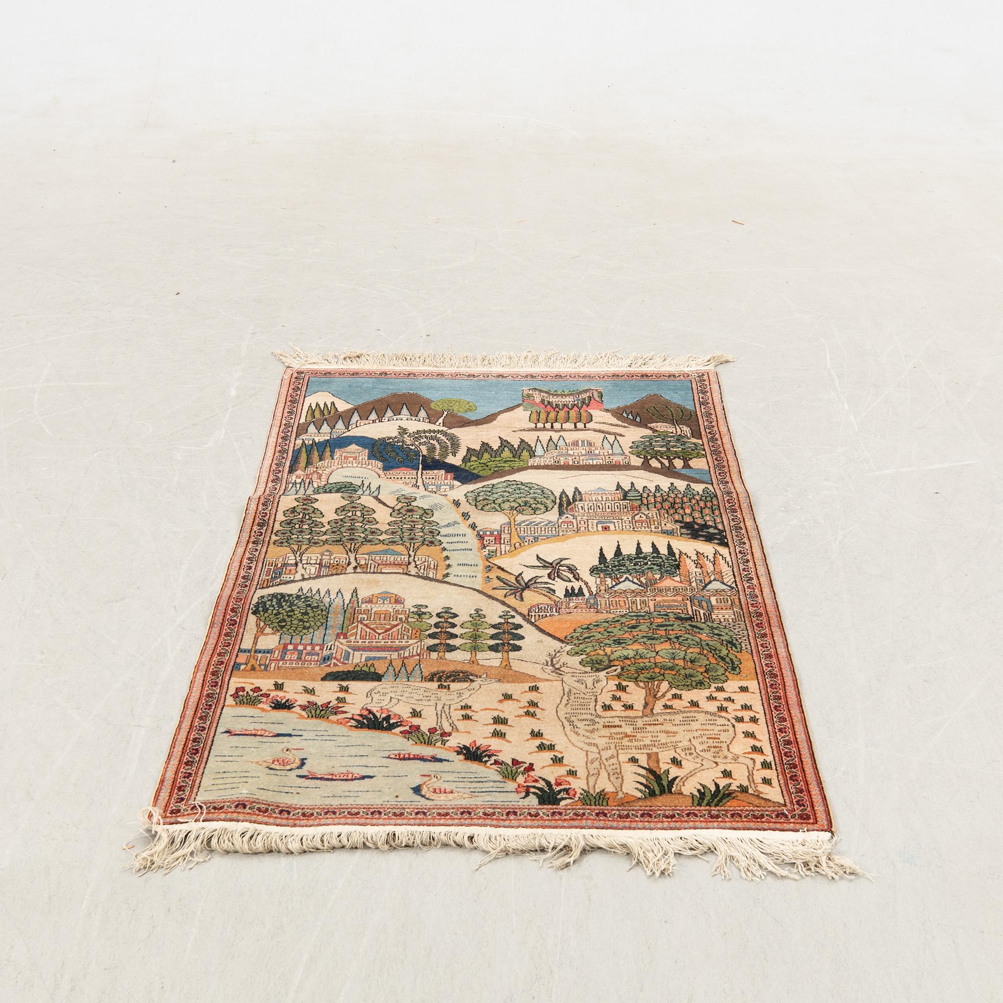 Isfahan rug semi-antique approx. 166x89 cm.