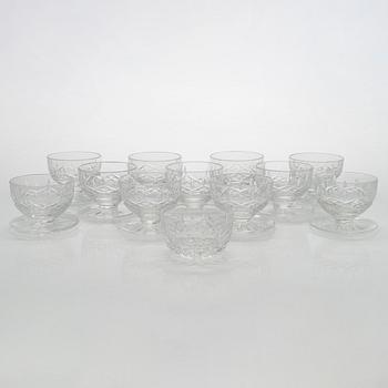 12 crystal dessert bowls for  Waterford, late 20th century.