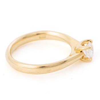 Ring, 18K gold with a brilliant-cut diamond.