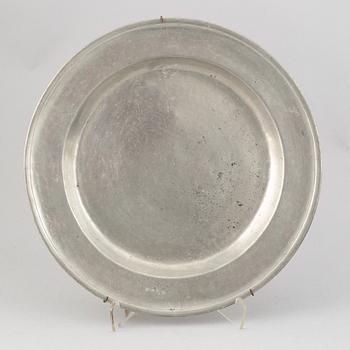 A group of six pewter dishes, different makers mark, most early 19th Century, Swedish/English.