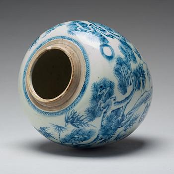 A blue and white jar, Qing dynasty, Qianlong (1736-95).