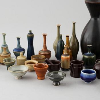 49 stoneware miniatures, mainly from Höganäs, 20th century.