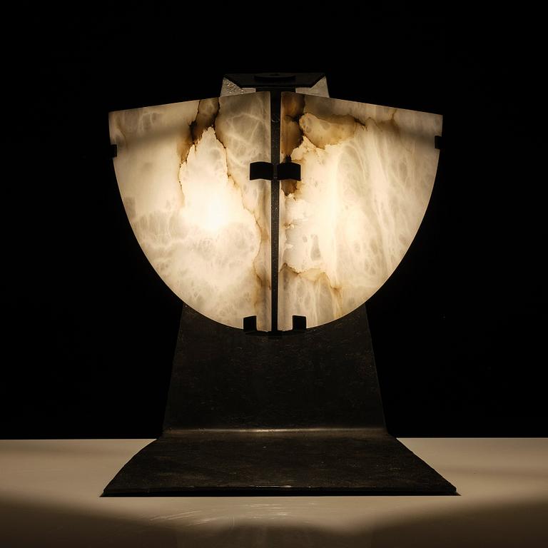 Pierre Chareau, a "Quart De Rond Lamp" table lamp, Galerie MCDE, France, 21st century.