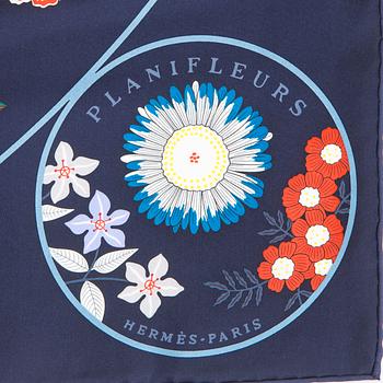 Hermès, A 'Planifleurs' silk scarf.