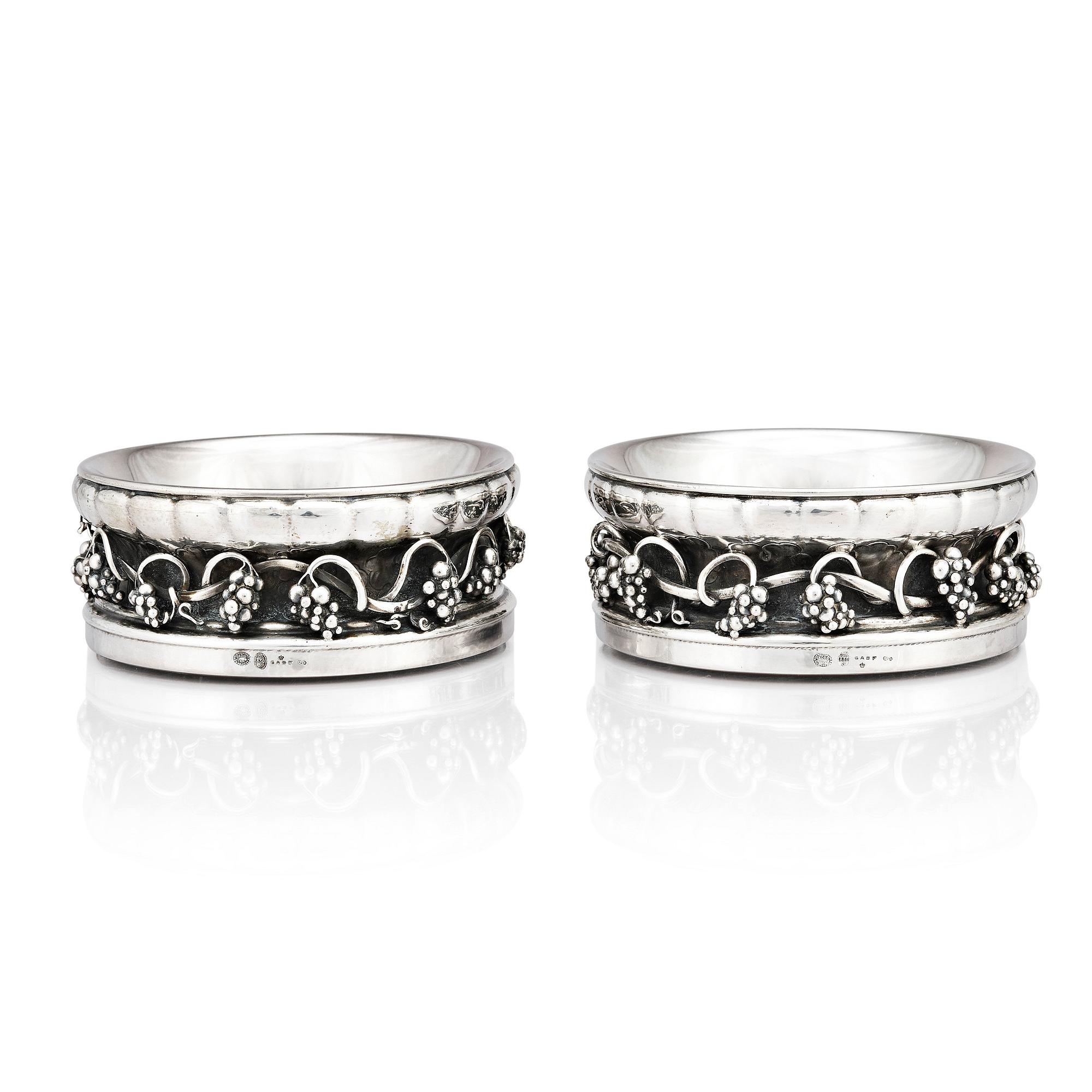 Georg Jensen, a pair of 830/1000 silver coasters, Copenhagen ca 1915-1919.