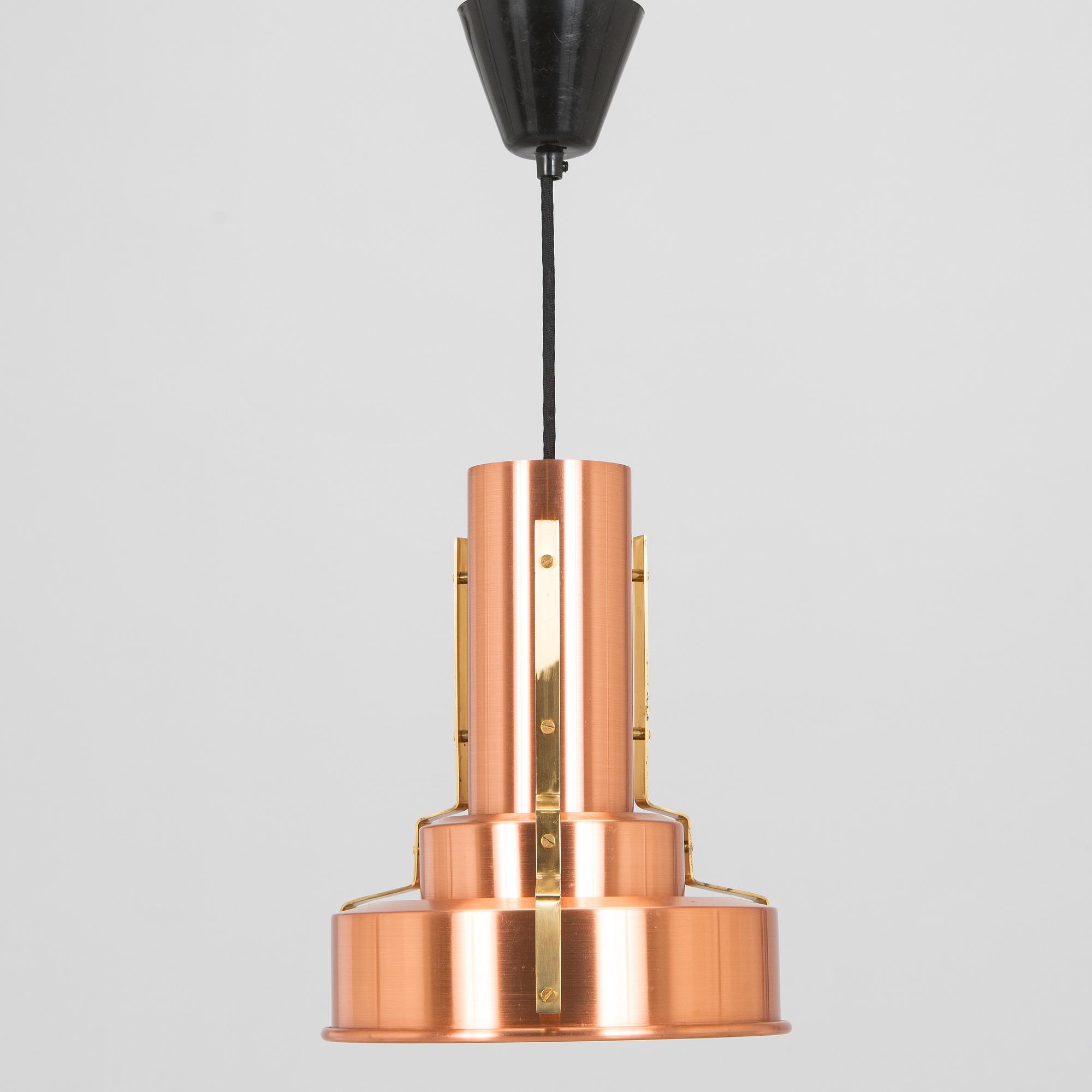 A copper pendant light for Corona group, Denmark,  second half of the 20th century.