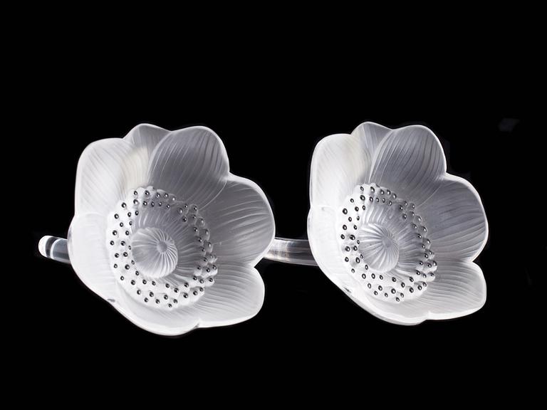 FIGURINER, ett par. Glas, Lalique.