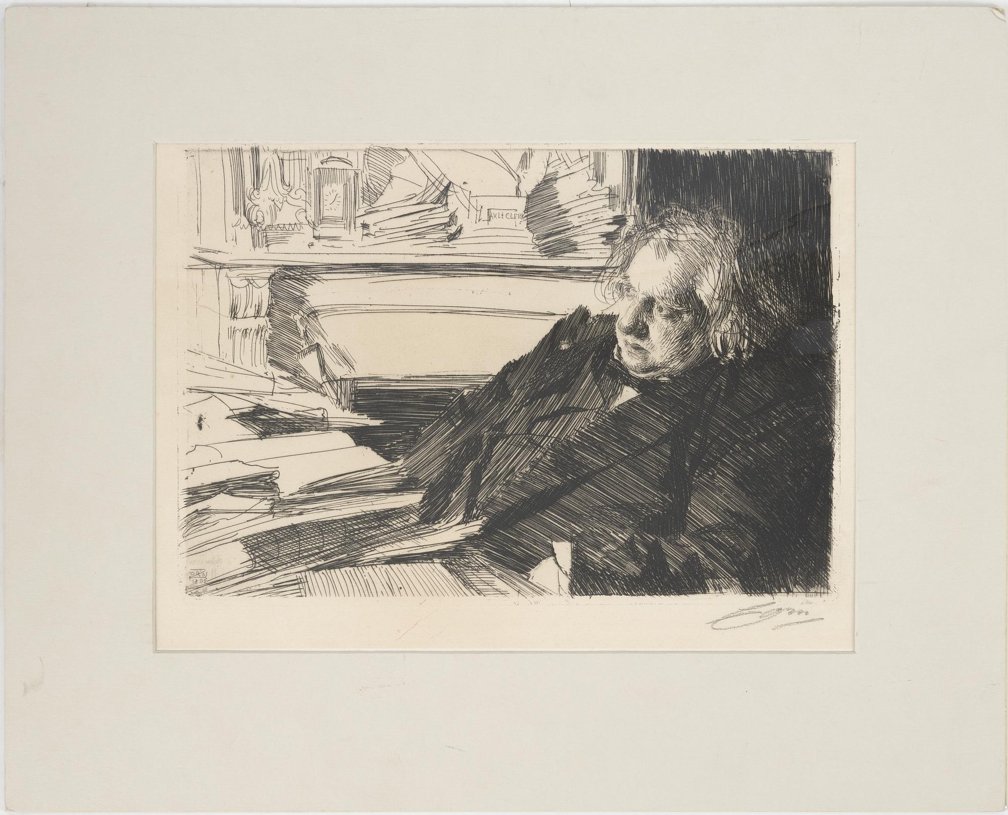 Anders Zorn, etching, 1892, signed in pencil.