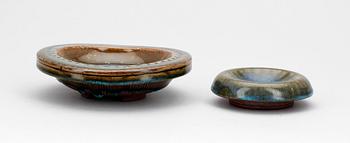 SKÅLAR, 2 st, stengods, "Farsta", Wilhelm Kåge, Gustavsberg.