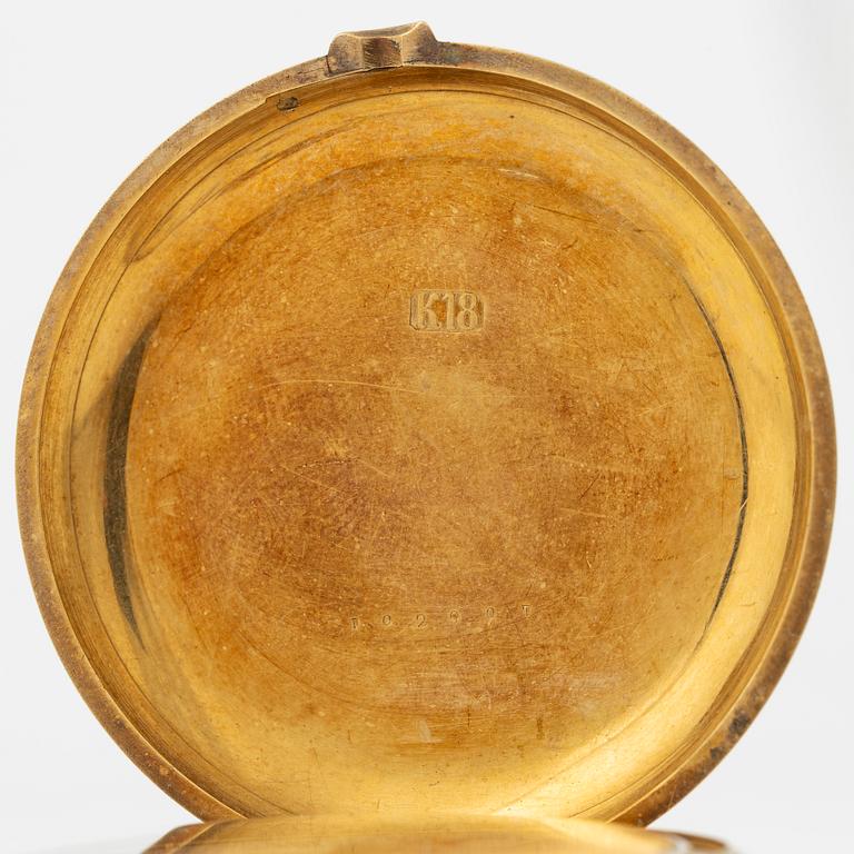 Fickur, Montandon Locle, savonett, 18K guld, 51 mm.