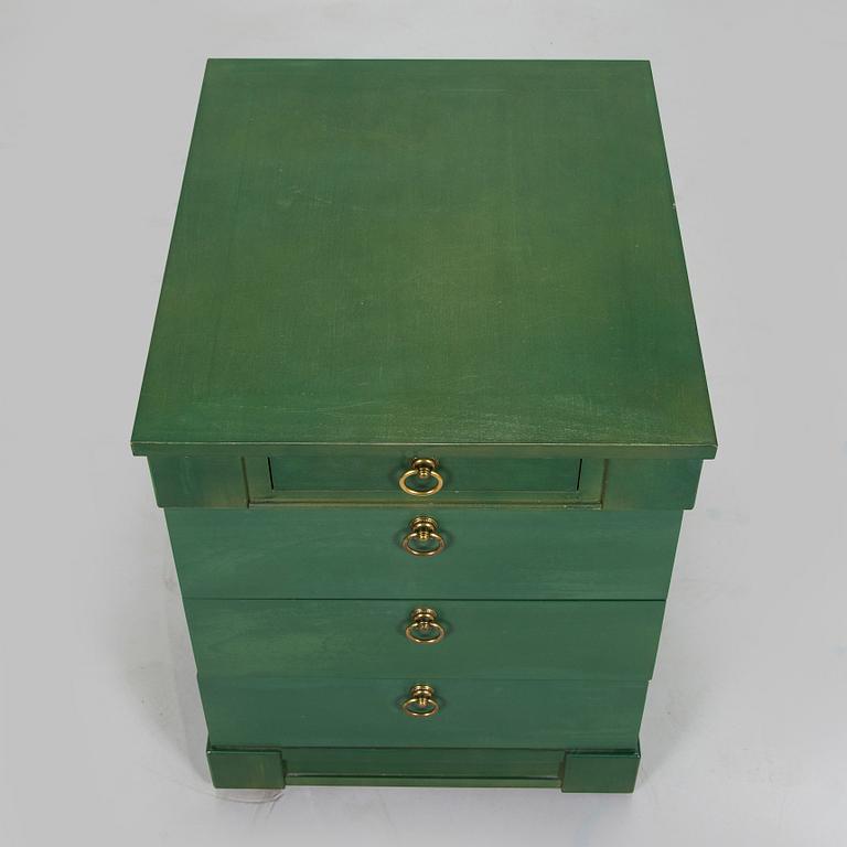 Desk/side table, a chair and a chest of drawers, last quarter of the 20th century.