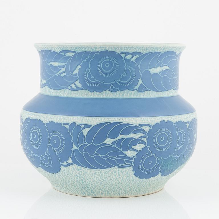 Josef Ekberg, a 'Sgrafitto' pot, stoneware, Gustafsberg, Sweden, 1918.