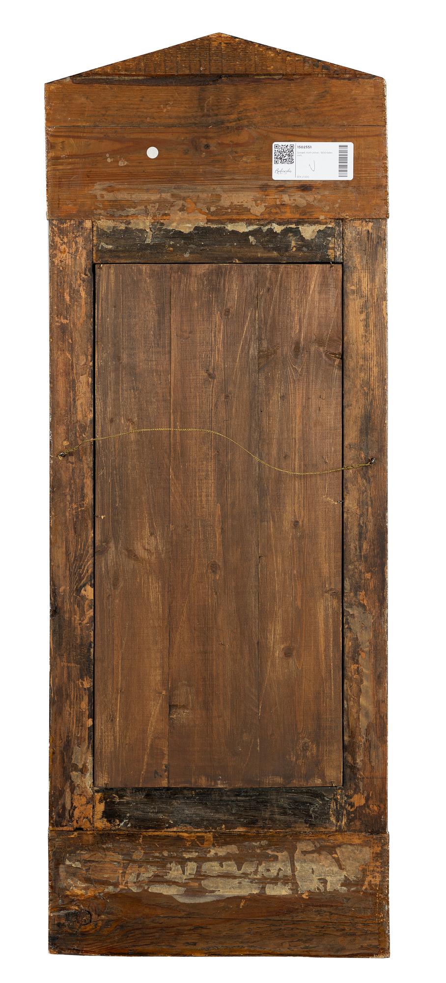 A mahogany-veneered Empire mirror, mid 19th century.