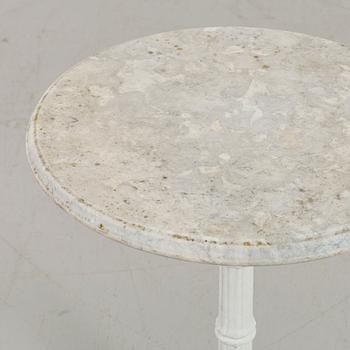 Garden table, stone top, contemprorary.