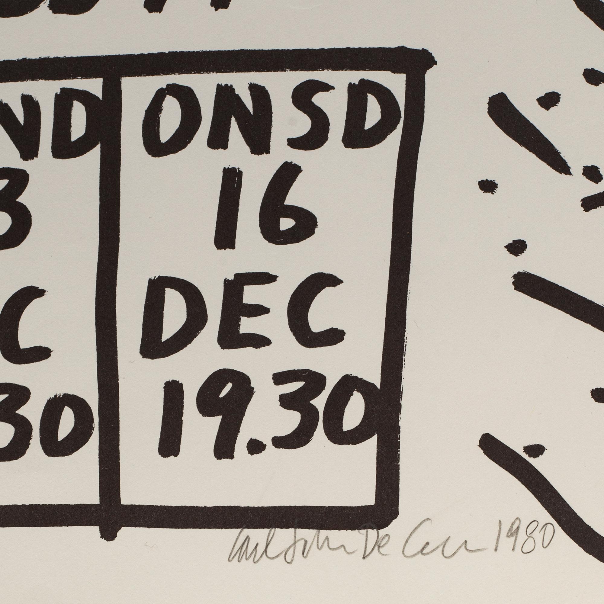 Carl Johan De Geer, litografi, 1980, signerad.