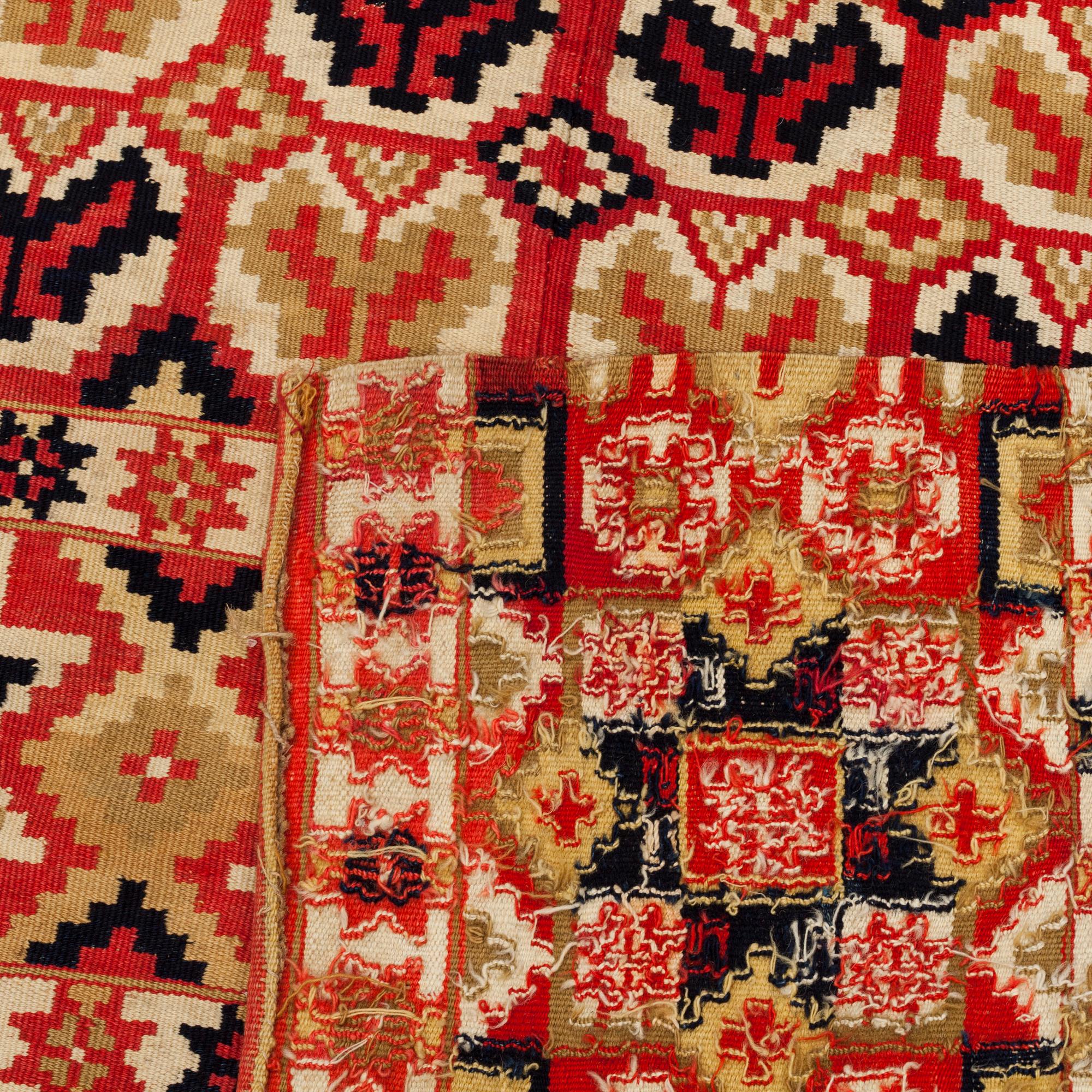 A BED COVER, flat weave, ca 178 x 104 cm, Scania (Skåne) around 1830.
