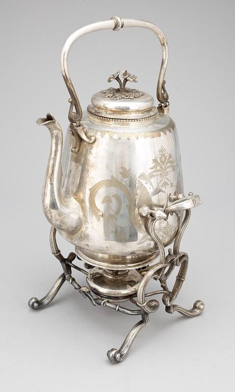 TEKÖK / SAMOVAR, nysilver, CR Carlström, rokokostil, omkring 1900.