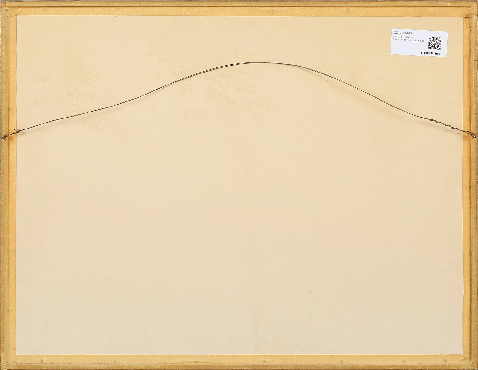 MARC CHAGALL, färglitografi, 1958, osignerad.