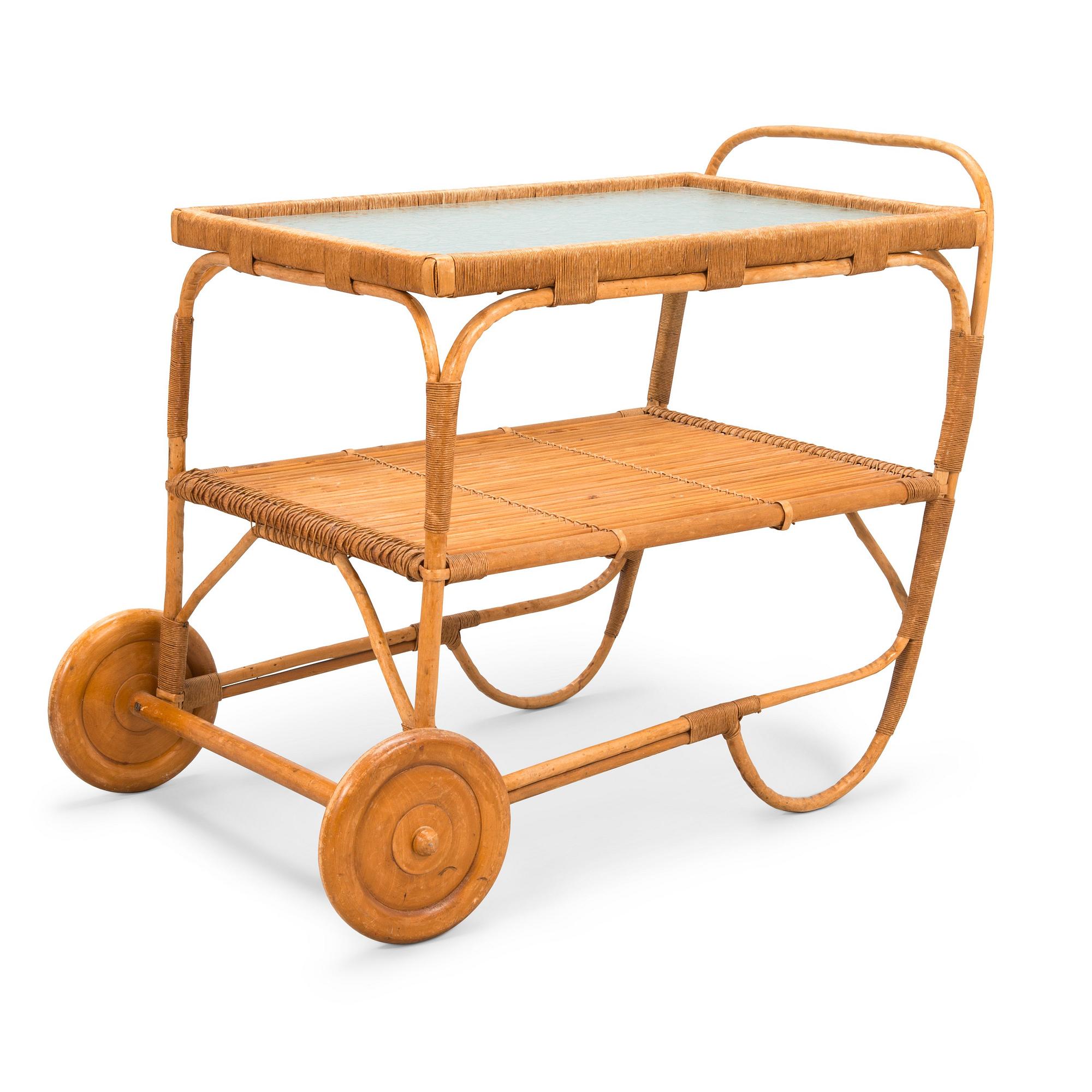 A mid-20th century tea trolley retailer  Artek.