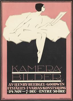 Wilhelm Kåge, a lithographic vintage poster, 'Kamerabilder av Henry Buergel Goodwin', Rokotryck, A.B kopia, Sthlm, 1916.
