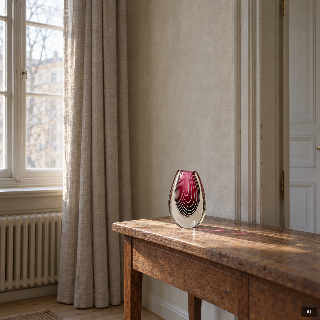Vicke Lindstrand, vas, glas, Kosta, modell 1114, 1950-tal.